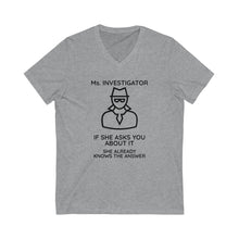 Load image into Gallery viewer, Ms. Investigator Short Sleeve V-Neck Tee