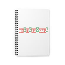 Load image into Gallery viewer, Antisocial Spiral Notebook - Ruled Line
