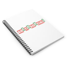 Load image into Gallery viewer, Antisocial Spiral Notebook - Ruled Line
